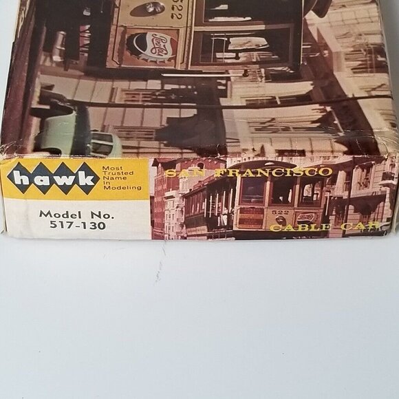 Vintage Hawk San Francisco Cable Car Model Kit Plastic 517-130 Paperwork Box - Picture 5 of 9